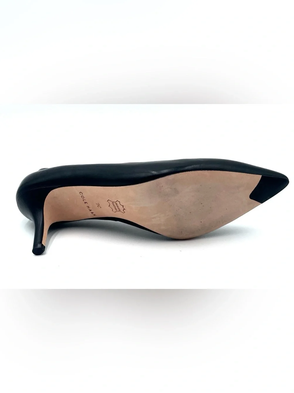Cole Haan Black Leather Pointed Toe Pumps Size 7.5